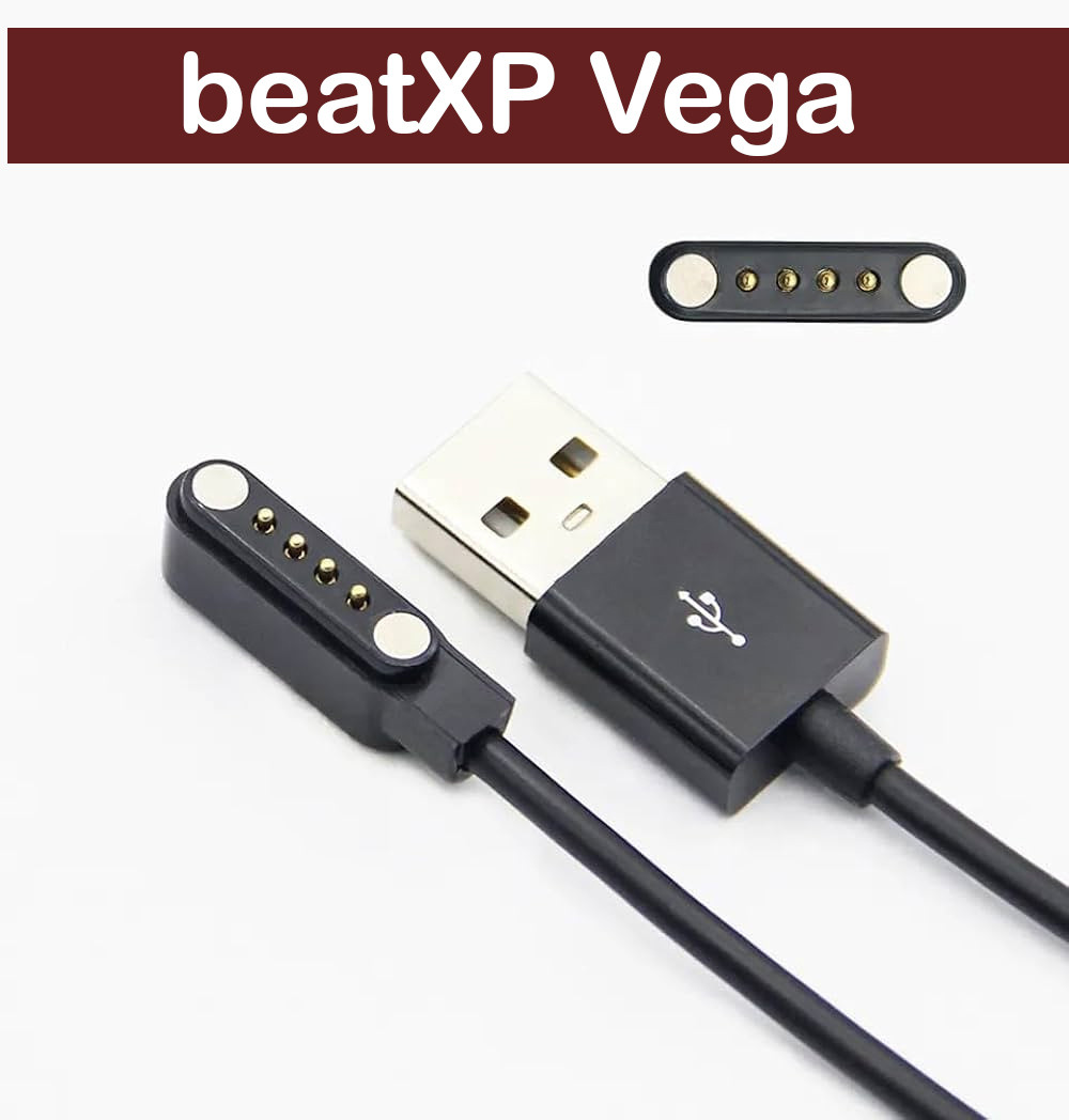 HexaGear Magnetic Charging Cable 0.6 m beatXP Vega Watch Charging Cable (Compatible with beatXP Vega Charging Cable, BXSO2004, DO NOT WORK ANY OTHER SMART WATCH, Black, One Cable) - Image 2