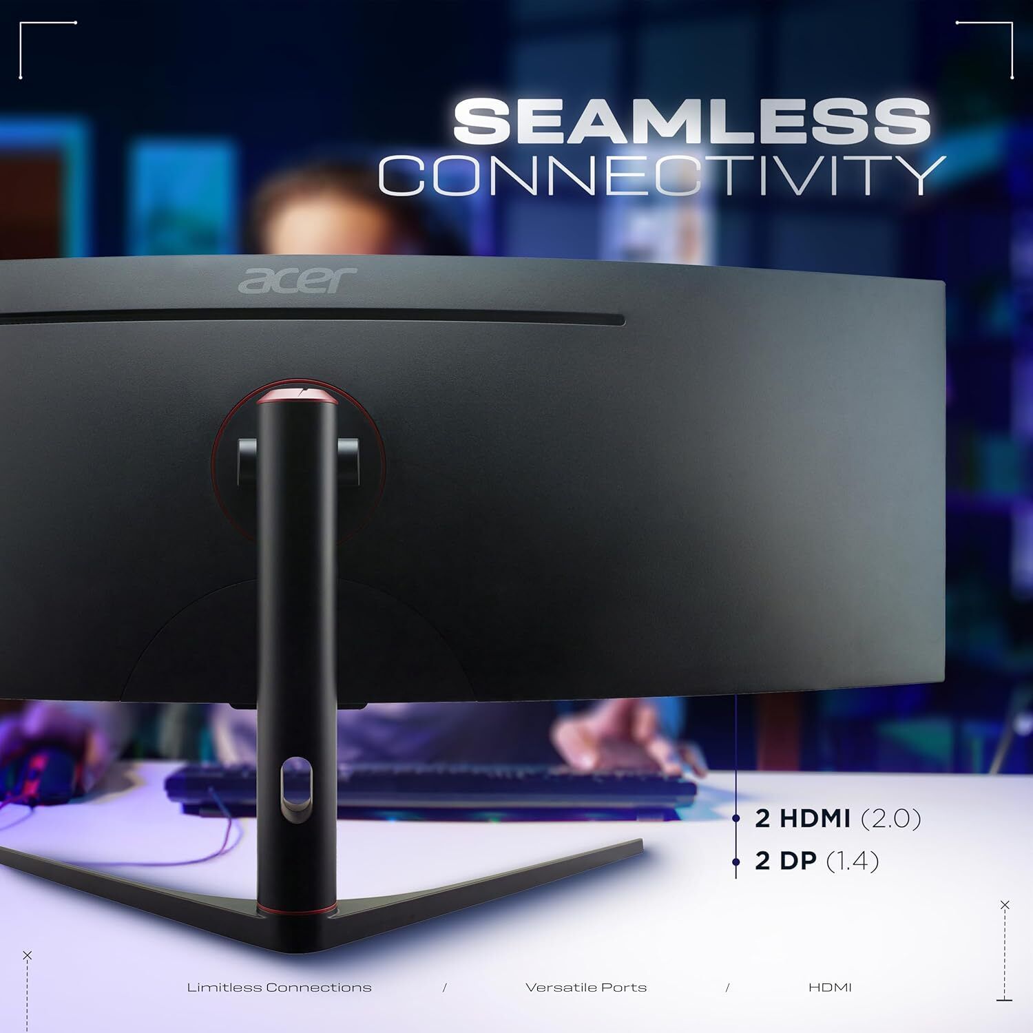 Acer 124.46 cm (49 inch) Curved Full HD VA Panel Gaming Monitor (EI491CR) (Response Time: 4 ms, 144 Hz Refresh Rate) - Image 4