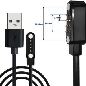 HexaGear Magnetic Charging Cable 0.6 m beatXP Vega Watch Charging Cable (Compatible with beatXP Vega Charging Cable, BXSO2004, DO NOT WORK ANY OTHER SMART WATCH, Black, One Cable)