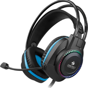 ZEBRONICS Zeb-Jet� Premium Headphone,LED Headband,Suspension Design, 2 mtr 3.5mm+USB Wired Gaming  (Black + Blue, On the Ear)