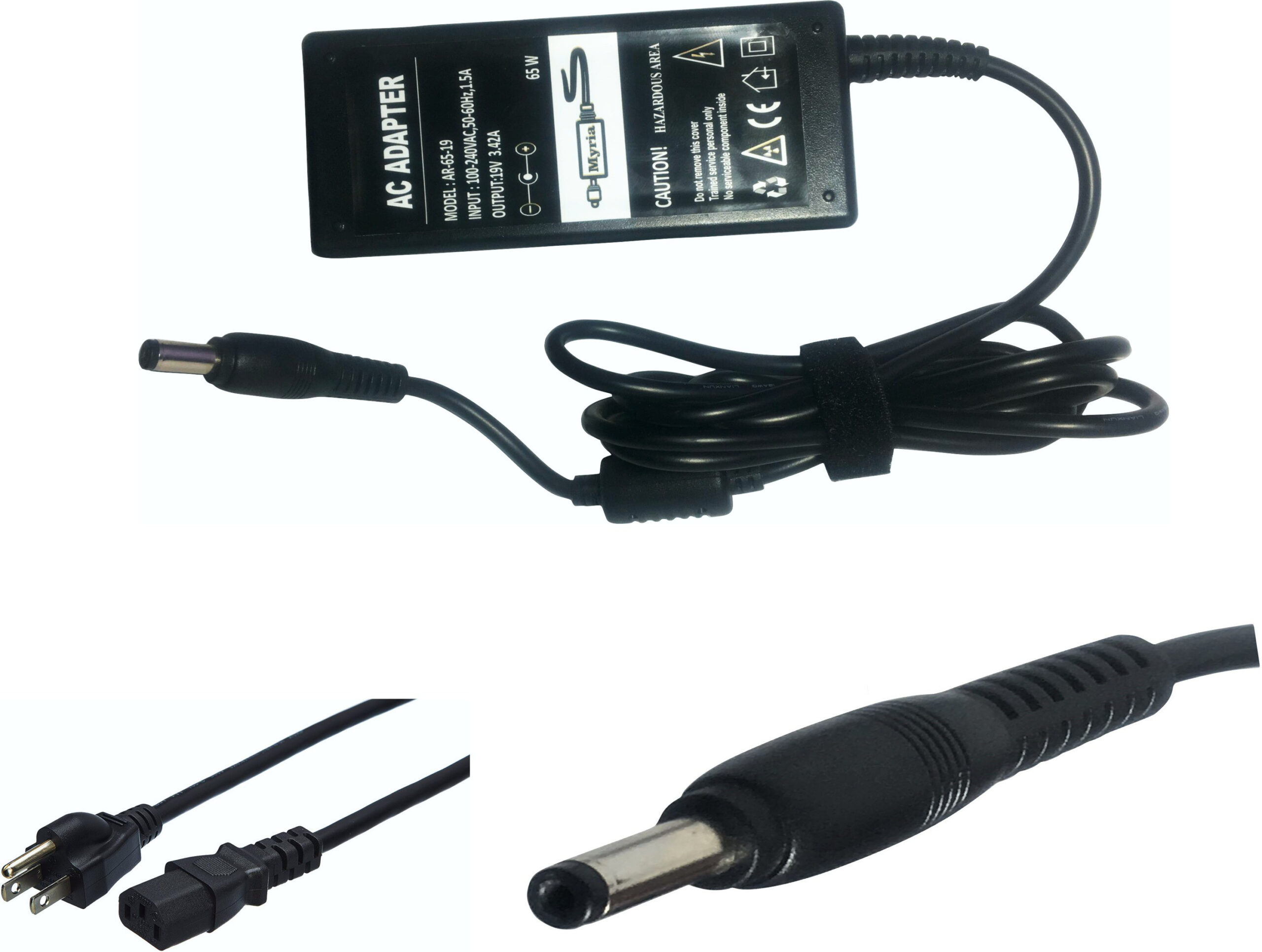 Myria toshiba laptop charger a045r001l-to02 65 W Adapter (Power Cord Included)