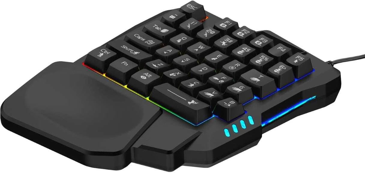 MILLENNIUM TECHNOLOGY One Handed RGB Backlite 35Keys Wired USB Handheld Gaming Keyboard Compatible with Desktop, Laptop, Mac - Image 3