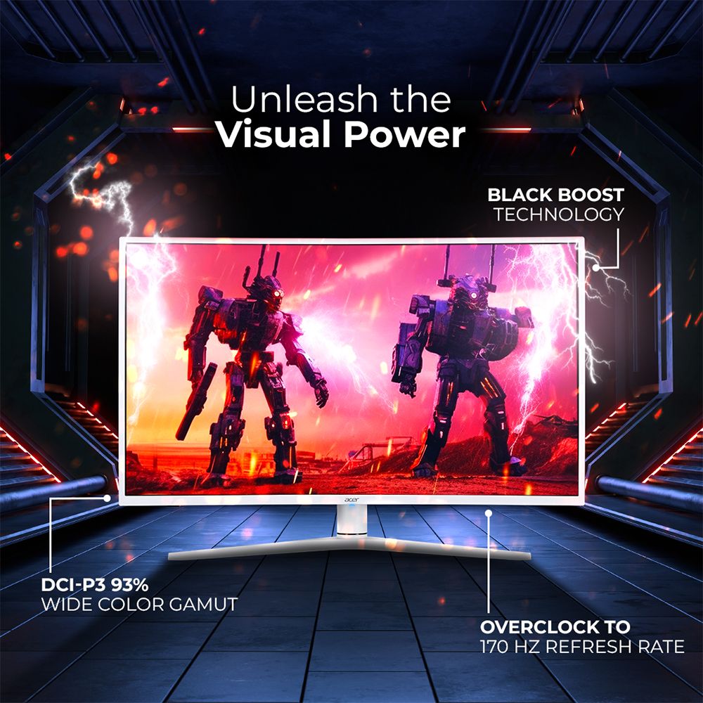 Acer XZ6 Series 97.79 cm (39 inch) Curved WQHD LED Backlit VA Panel with VESA DisplayHDR 400, DCI-P3 93% Color Gamut - Image 3