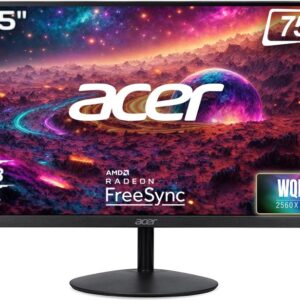 Acer 80.01 cm (32 inch) WQHD LED Backlit IPS Panel with HDR10, VGA, HDMI, 2X1W Inbuilt Speakers, Flicker-less, Blue light Shield, EcoDisplay, VisionCare, Tilt-able Stand, VESA wall Mount Ultra-Thin Monitor (SA322Q U)