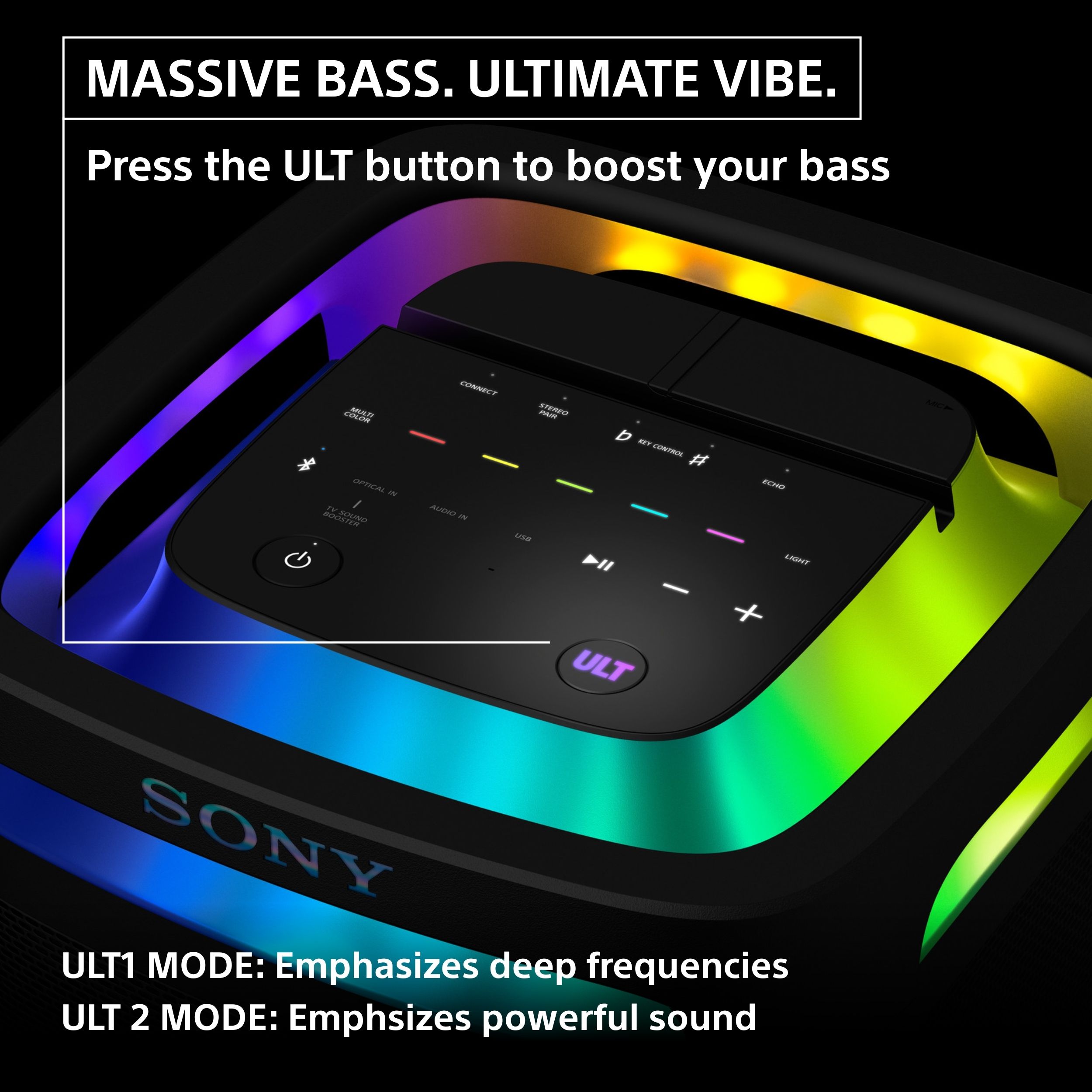 SONY Tower 9 Massive BASS & Powerful sound, 25 Hrs Battery, 360 Party Sound & Light Bluetooth Party Speaker (Black, Stereo Channel) - Image 2