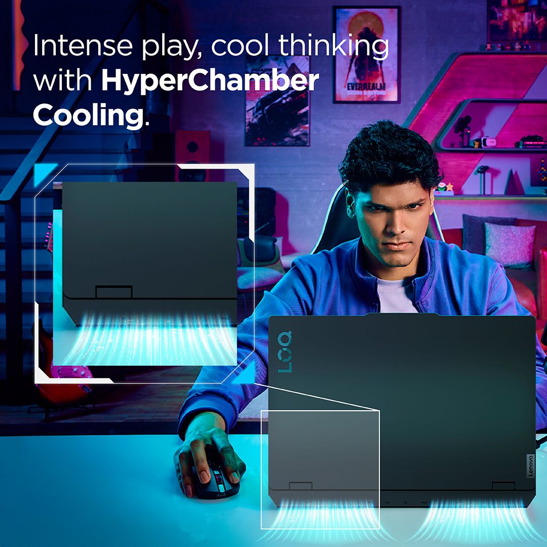 Lenovo LOQ Essential Intel Core i5 12th Gen 12450HX - (16 GB/512 GB SSD/Windows 11 Home/4 GB Graphics/NVIDIA GeForce RTX 3050A) 15IAX9E Gaming Laptop (15.6 inch, Luna Grey, 1.77 kg, With MS Office) - Image 3