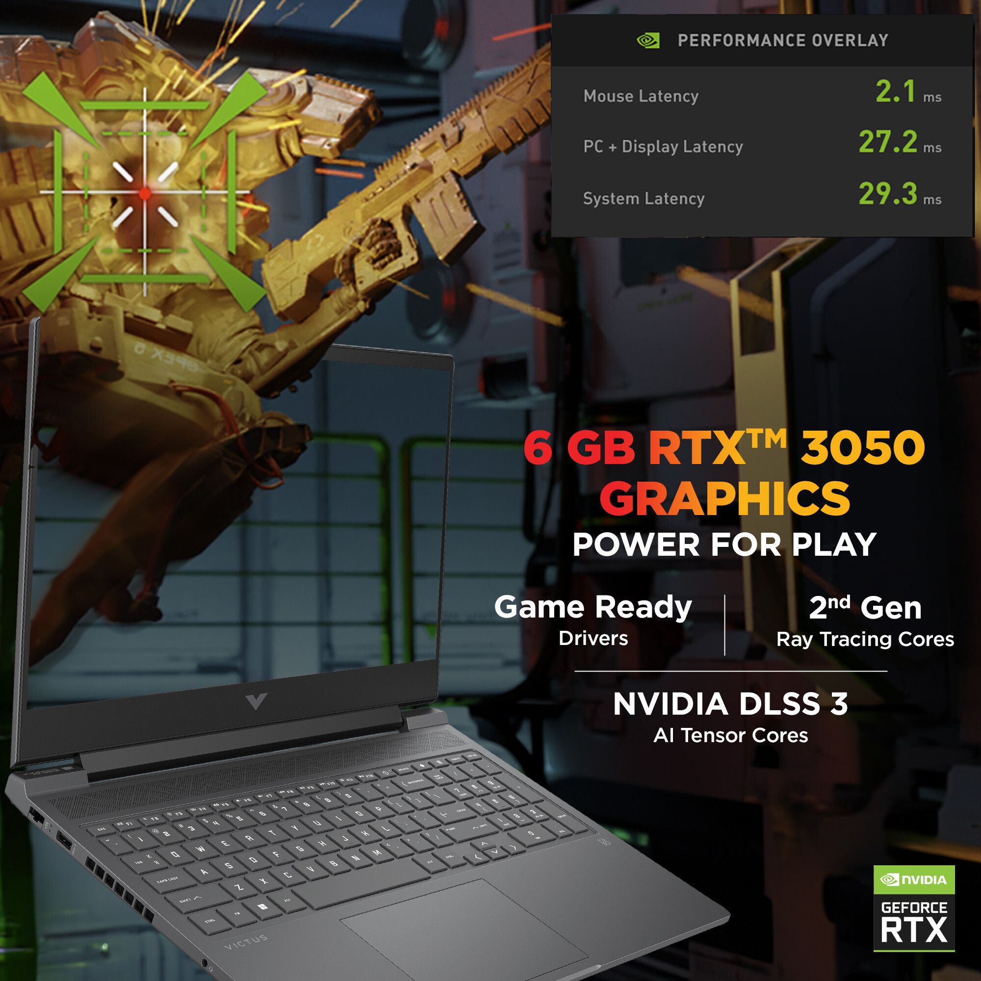 HP Victus Intel Core i5 14th Gen 14450HX - (16 GB/512 GB SSD/Windows 11 Home/6 GB Graphics/NVIDIA GeForce RTX 3050/144 Hz) 16-r1703TX Gaming Laptop (16.1 inch, Mica Silver, 2.31 kg, With MS Office) - Image 4