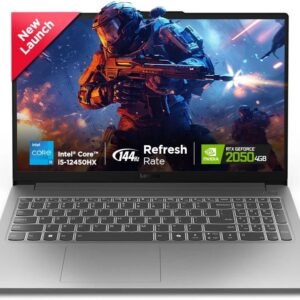 Lenovo LOQ Essential Intel Core i5 12th Gen 12450HX - (12 GB/512 GB SSD/Windows 11 Home/4 GB Graphics/NVIDIA GeForce RTX 2050) 83LK0031IN Gaming Laptop  (15.6 Inch, Luna Grey, 1.77 Kg)