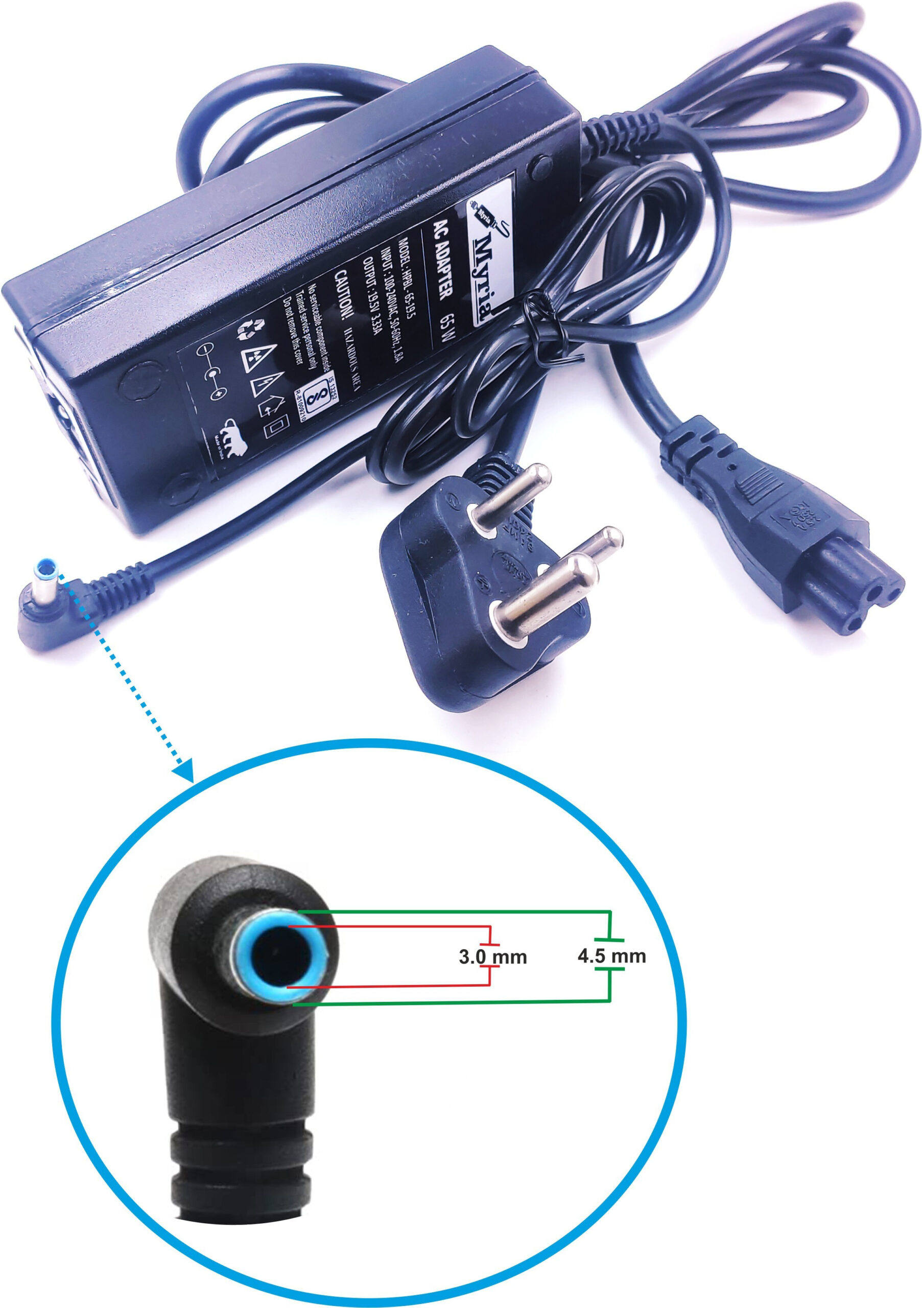 Myria PH 215 240 G2 242 G1 245 G2 250 G2 255 G2 Blue tip 65 W Adapter (Power Cord Included)