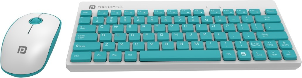 Portronics POR-373 Key2 & Mouse Combo Wireless Laptop-size Laptop Keyboard Compatible with Desktop, Laptop, Mac Compact Light-Weight for PCs, Laptops and Smart TV