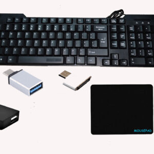 RSG PRODOT 5D COMBO - KEYBOARD,RGB MOUSE,USB HUB ,MOUSEPAD,HDMI,TYPE C & V8 OTGP Wired USB Standard Multi-device Keyboard Compatible with Desktop, Laptop, Mac stand support,FEEL