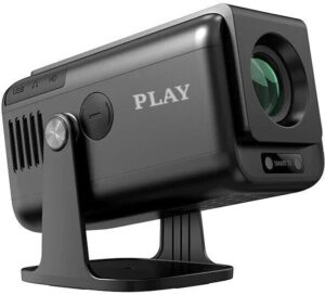 PLAY Smart Android 13 1+8G 5G WiFi BT 15k Lm 4k 8k 180 degree Rotation (25000 lm / 2 Speaker / Wireless / Remote Controller) Portable Projector  (Black)