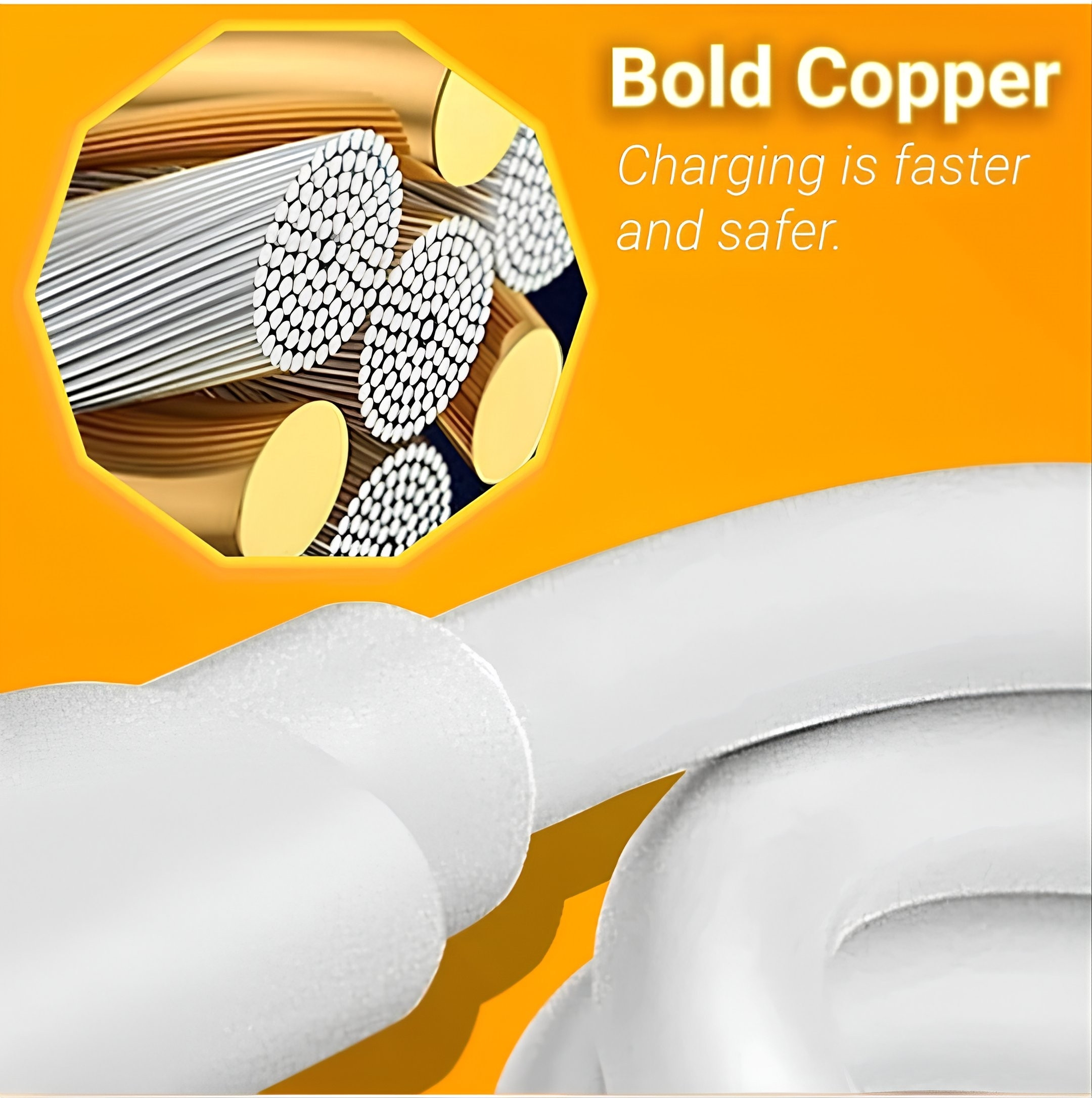 MATSV USB Type C Cable 6.5 A 1 m original SUPER DART|SUPER VOOC|DART Fast Charging Cable 65W (Compatible with Android phones, oppo, realme, narzo, OnePlus, White, One Cable) - Image 2