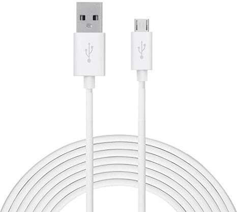 TROST Micro USB Cable 2 A 3 m Extra Long (3 Mtr) Charging/Sync A Plus Champ (Compatible with Karbonn A Plus Champ, White, One Cable)