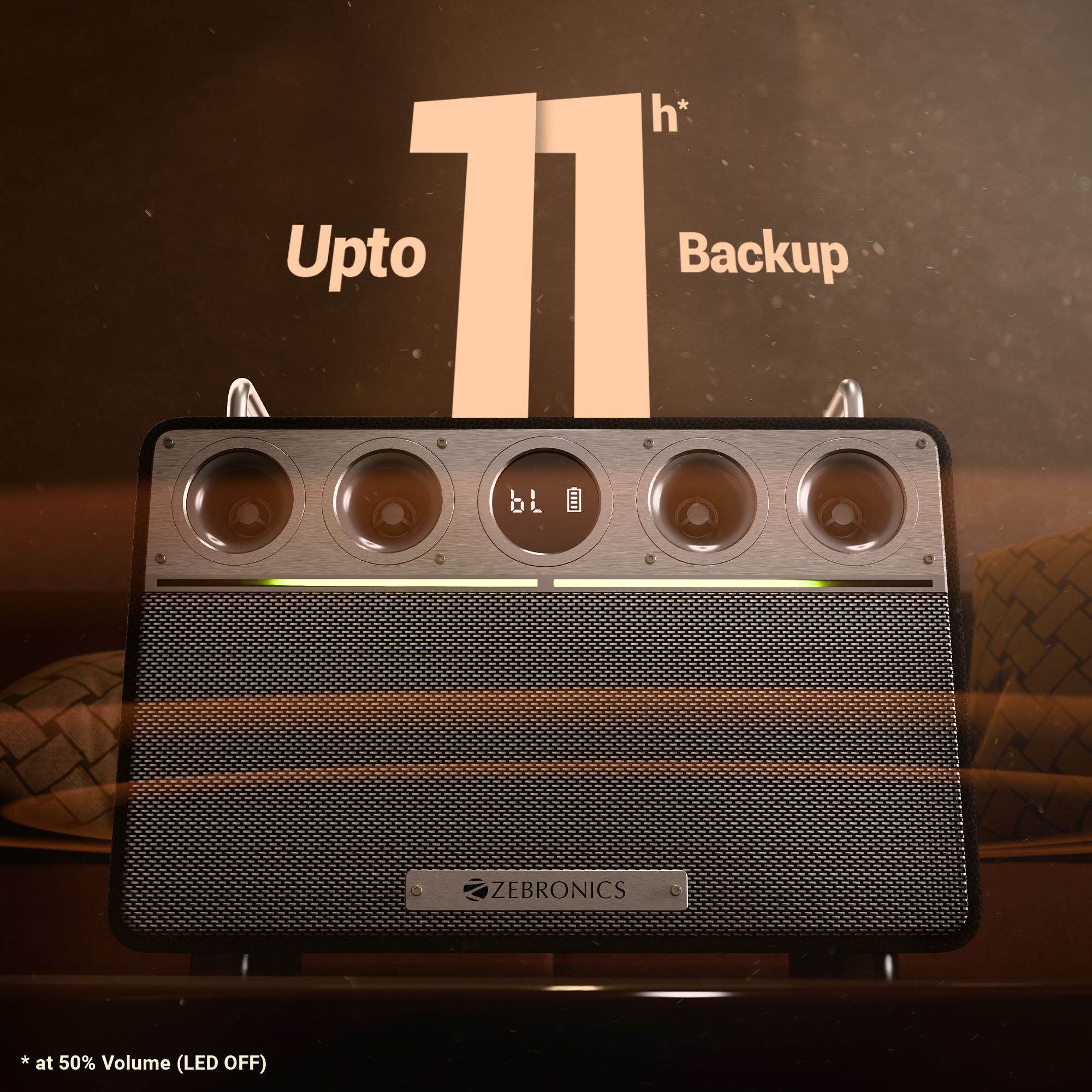 ZEBRONICS StudioXOne (TSPK 102), BTv5.3, 8h playback, Guitar Control, OTG Live Stream 240 W Bluetooth Home Audio Speaker (Black, Stereo Channel) - Image 4